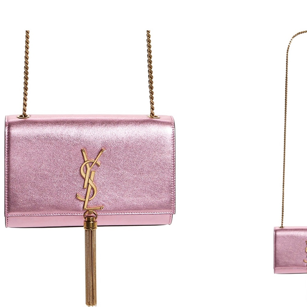 Small Kate Metallic Vegas Pink YSL crossbody bag